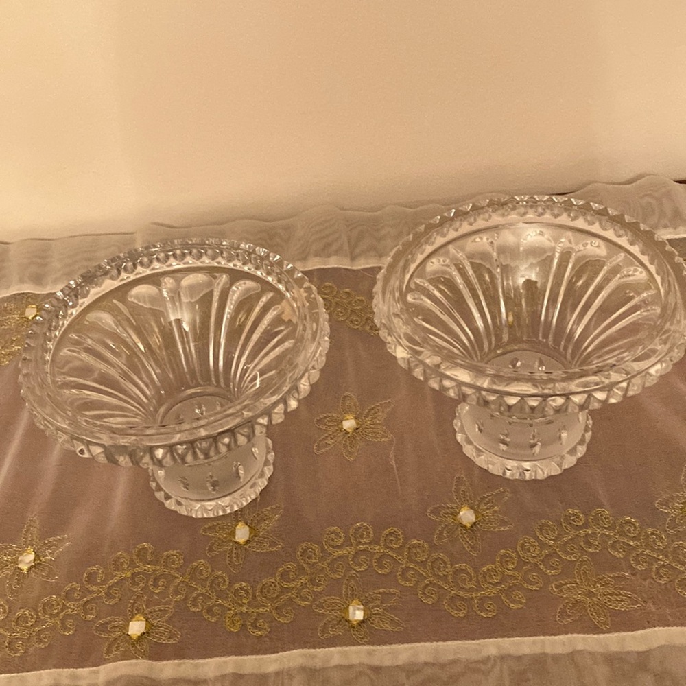 Gorgeous Vintage Zajecar Yugoslavia 24% pro heavy lead Crystal candle holders
